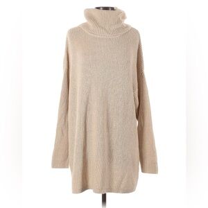 Halogen Cozy Tan Turtleneck Sweater dress
